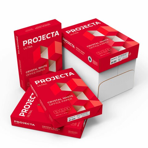 Бумага офисная А4, 80 г/м2, 500 л., марка А, PROJECTA ULTRA, Россия, 162% (CIE) 114748