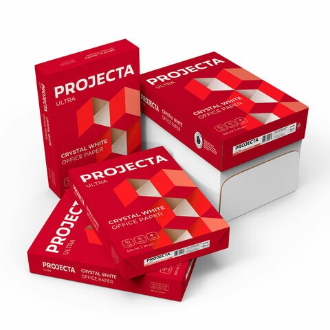 Бумага офисная БОЛЬШОГО ФОРМАТА (297х420), А3, 80 г/м2, 500 л., марка А, PROJECTA ULTRA, Россия, 162% (CIE) 114749