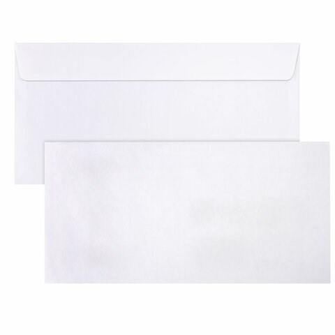 Конверты Е65 (110х220 мм), отрывная лента, внутренняя запечатка, КОМПЛЕКТ 100 шт., BRAUBERG, 112193 112193