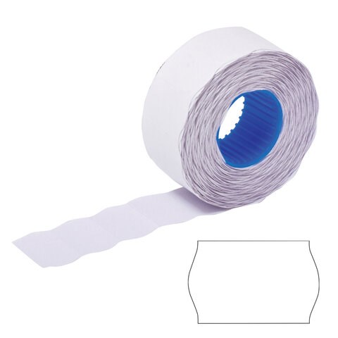 Этикет-лента 26х16 мм, волна, белая, КОМПЛЕКТ 10 рулонов по 1000 этикеток, 117550 117550