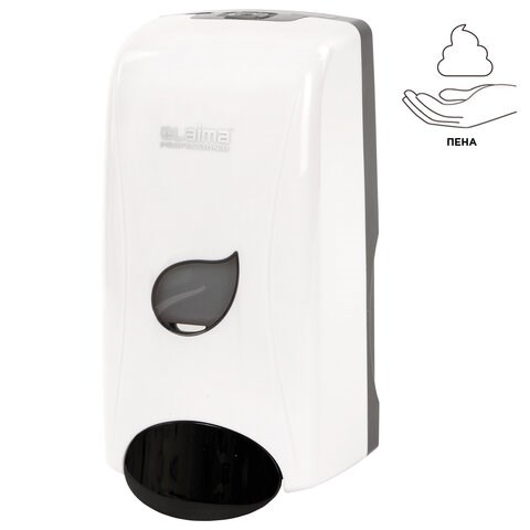 Дозатор для мыла-пены LAIMA PROFESSIONAL ECO, НАЛИВНОЙ, 1 л, белый, ABS-пластик, 606552 606552