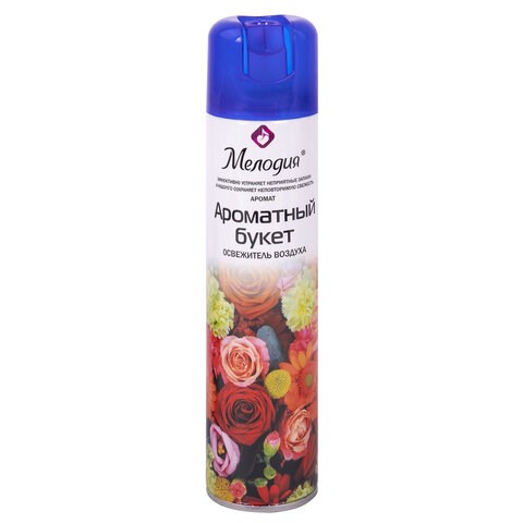 Освежитель воздуха аэрозольный, 300 мл, МЕЛОДИЯ "АРОМАТНЫЙ БУКЕТ", 605346 605346