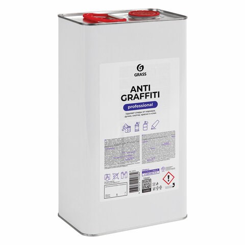Антискотч для удаления этикеток, жвачки, маркера, граффити, клея, 5 л, GRASS ANTIGRAFFITI PROF, 140101 608966
