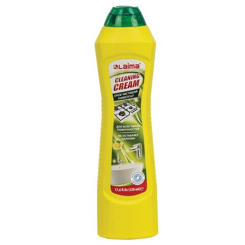 Чистящее средство универсальное крем 500 мл + 20 мл в подарок, LAIMA "Лимон", ТУРЦИЯ, 608660 608660
