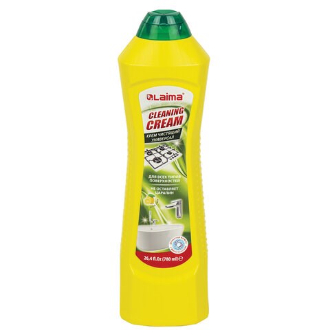 Чистящее средство универсальное крем 700 мл + 80 мл в подарок, LAIMA "Лимон", ТУРЦИЯ, 608662 608662