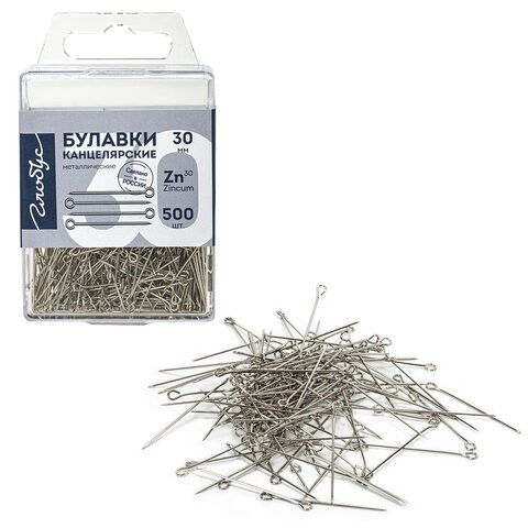 Булавки универсальные 30 мм, 500 шт., упаковка с европодвесом, GLOBUS, Б30-500 224972