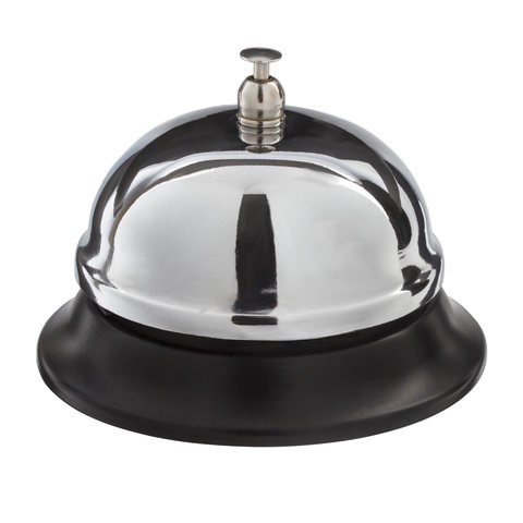 Звонок настольный для ресепшн, хромированный, диаметр 8,5 см, BRAUBERG, 454410, 5204 454410