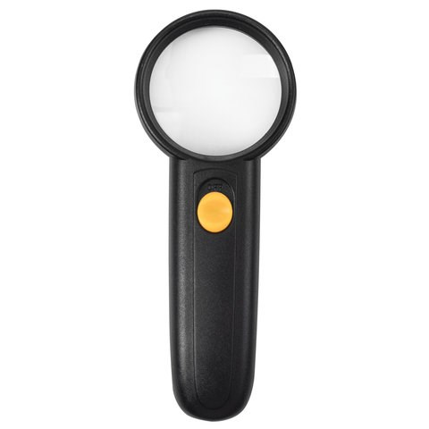 Лупа просмотровая BRAUBERG, С ПОДСВЕТКОЙ, диаметр 50 мм, увеличение 5, корпус черный, 454128 454128