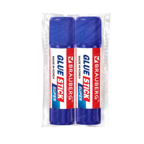 Клей-карандаш 8 г, BRAUBERG SUPER, ВЫГОДНАЯ УПАКОВКА, КОМПЛЕКТ 2 штуки в пакете, ЮЖНАЯ КОРЕЯ, 881032 881032