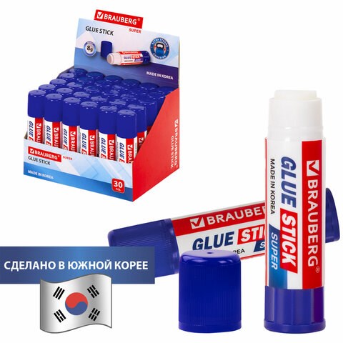 Клей-карандаш BRAUBERG SUPER, 8 г, ЮЖНАЯ КОРЕЯ, 229540 229540