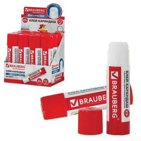 Клей-карандаш BRAUBERG, 25 г, 220871 220871