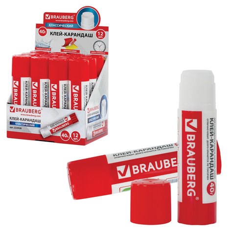 Клей-карандаш BRAUBERG, 40 г, 222928 222928