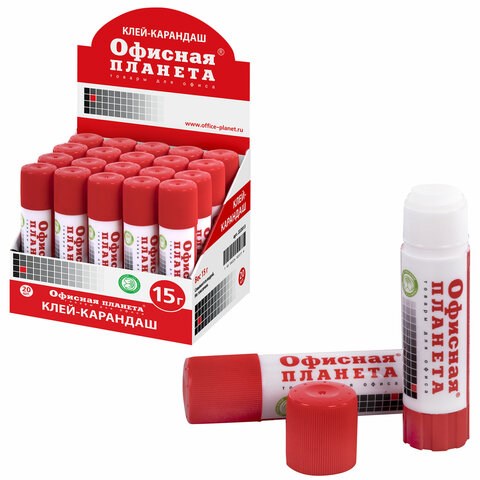 Клей-карандаш ОФИСНАЯ ПЛАНЕТА, 15 г, 222013 222013