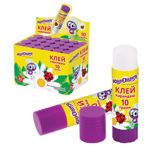 Клей-карандаш ЮНЛАНДИЯ "ЮНЛАНДИК И БОЖЬЯ КОРОВКА", 10 г, улучшенный, 271137 271137