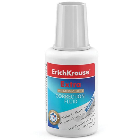 Корректирующая жидкость ERICH KRAUSE, 20 мл, флакон с кисточкой, 5 222290