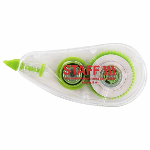 Корректирующая лента STAFF College, 5 мм х 6 м, корпус прозрачный, блистер, 226807 226807