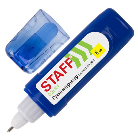 Ручка-корректор STAFF "College", 6 мл, металлический наконечник, плоский корпус, 227569 227569
