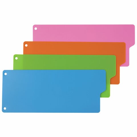 Разделитель пластиковый (полосы 100х240 мм), 12 листов, без индексации, по цветам, BRAUBERG, 225632 225632