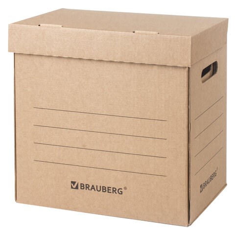 Короб архивный "Делопроизводство" (325х235х325 мм), с крышкой, гофрокартон, BRAUBERG, 129999 129999