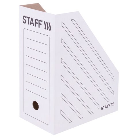 Лоток вертикальный для бумаг (260х320 мм), увеличенная ширина 150 мм, до 1400 листов, микрогофрокартон, STAFF, БЕЛЫЙ, 128884 128884