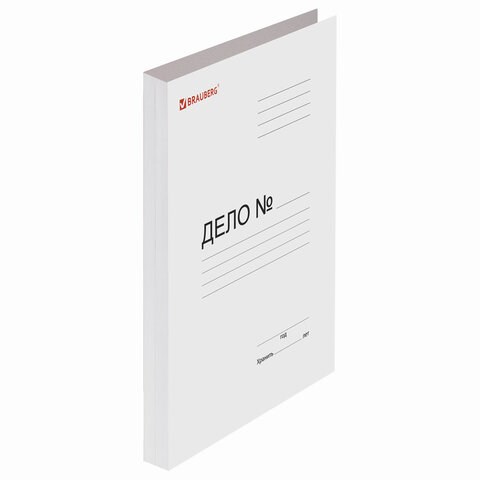 Скоросшиватель картонный мелованный BRAUBERG, гарантированная плотность 320 г/м2, белый, до 200 листов, 121512 121512