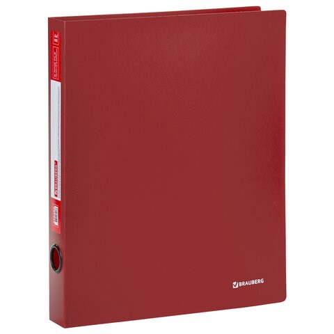 Папка на 2 кольцах BRAUBERG "Стандарт", 40 мм, красная, до 300 листов, 0,9 мм, 270480 270480