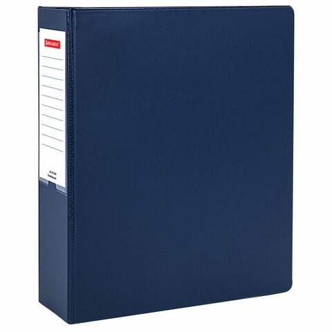 Папка на 2 кольцах, ПРОЧНАЯ, картон/ПВХ, BRAUBERG "Office", СИНЯЯ, 75 мм, до 500 листов, 271845 271845