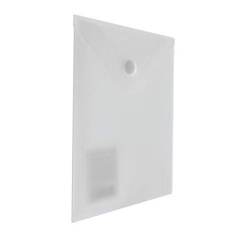 Папка-конверт с кнопкой МАЛОГО ФОРМАТА (105х148 мм), А6, матовая прозрачная, 0,18 мм, BRAUBERG, 227321 227321