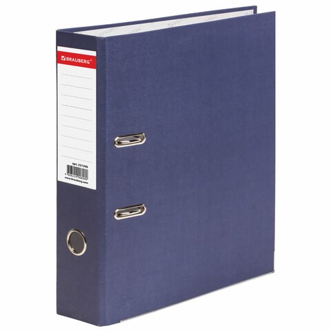 Папка-регистратор BRAUBERG "ECO", 75 мм, синяя, 221396 221396