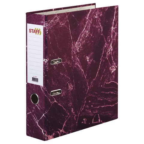 Папка-регистратор STAFF "Basic" БЮДЖЕТ с мраморным покрытием, 70 мм, без уголка, красная, 229619 229619
