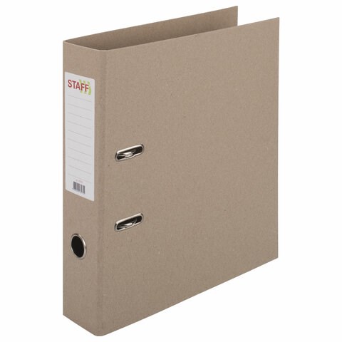 Папка-регистратор STAFF "Basic" картонная, без покрытия и уголка, 75 мм, 225943 225943