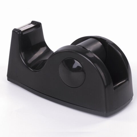 Диспенсер для клейкой ленты BRAUBERG настольный, утяжеленный, средний, черный, 11,8х5х5 см, 440142 440142