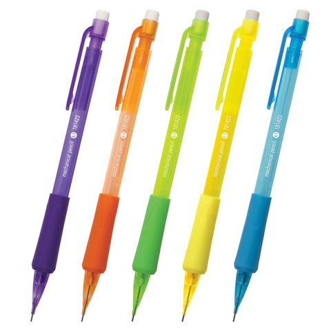 Карандаш механический 0,7 мм, STAFF "College" MP-422, ластик, резиновый грип, корпус тонированный ассорти, 181423 181423