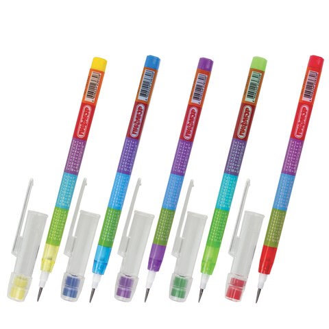 Карандаш сегментный ПИФАГОР "Таблица умножения", HB, корпус ассорти, с ластиком, 181482 181482