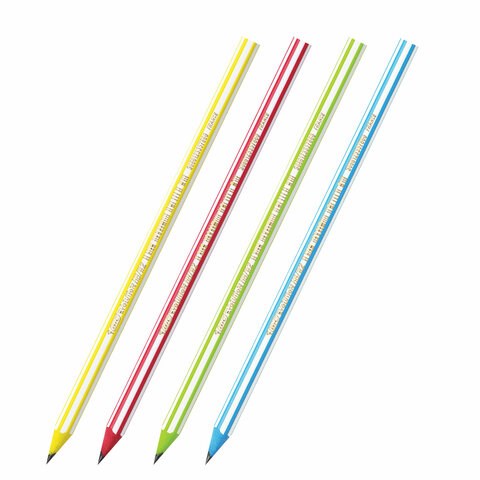 Карандаш чернографитный BIC, 1 шт., "Evolution Stripes", HB, корпус ассорти, 918487 180923