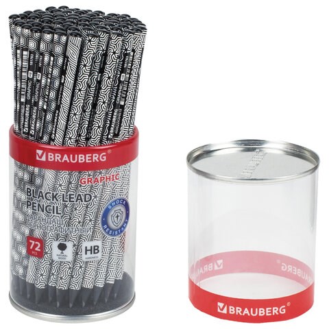 Карандаш чернографитный BRAUBERG "GRAPHIC", 1 шт., HB, корпус ассорти, 181763 181763