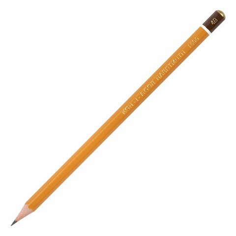Карандаш чернографитный KOH-I-NOOR 1500, 1 шт., 4B, корпус желтый, заточенный, 150004B01170RU 180478