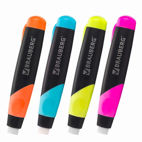 Ластик выдвижной BRAUBERG "REWIND", 112х21х24 мм, белый, пластиковый держатель ассорти, 223593 223593