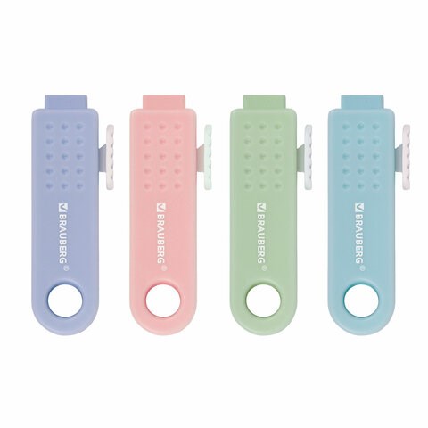 Ластик выдвижной BRAUBERG "Slider Mini", 68х22х13 мм, пастельные цвета ассорти, 271983 271983