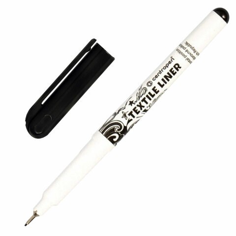 Маркер для ткани ЧЕРНЫЙ CENTROPEN "Textile Liner", игольчатый наконечник, 0,6-0,8 мм, 2639, 5 2639 0112 152010