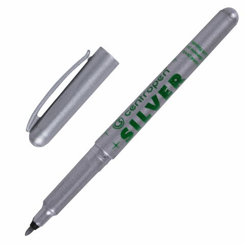 Маркер для декорирования СЕРЕБРЯНЫЙ CENTROPEN, круглый наконечник, 1 мм, 2670, 6 2670 0194 152041