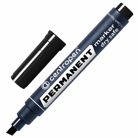 Маркер перманентный CENTROPEN 8516, ЧЕРНЫЙ, скошенный наконечник, 2-5 мм, 5 8516 0112 151105