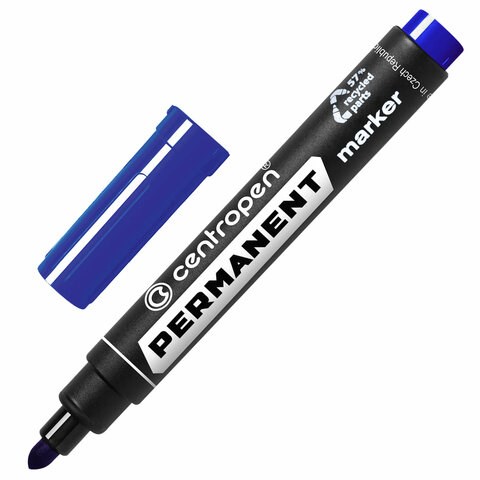 Маркер перманентный CENTROPEN 8566, СИНИЙ, круглый наконечник, 2,5 мм, 5 8566 0106 150063