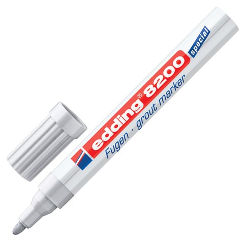 Маркер для затирки плиточных швов EDDING 8200, СЕРЕБРИСТО-СЕРЫЙ, 2-4 мм, запасные наконечники, E-8200/26 151281