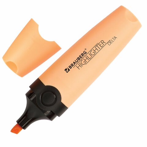 Текстовыделитель BRAUBERG "DELTA PASTEL", ПЕРСИКОВЫЙ, линия 1-5 мм, 151734 151734