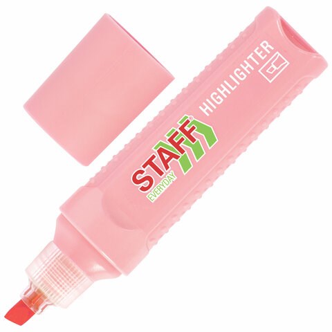 Текстовыделитель STAFF "EVERYDAY HL-707", ПАСТЕЛЬНЫЙ РОЗОВЫЙ, линия 1-5 мм, скошенный наконечник, 152545 152545