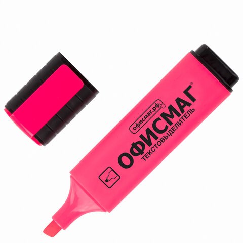 Текстовыделитель ОФИСМАГ, РОЗОВЫЙ, линия 1-5 мм, 151205 151205