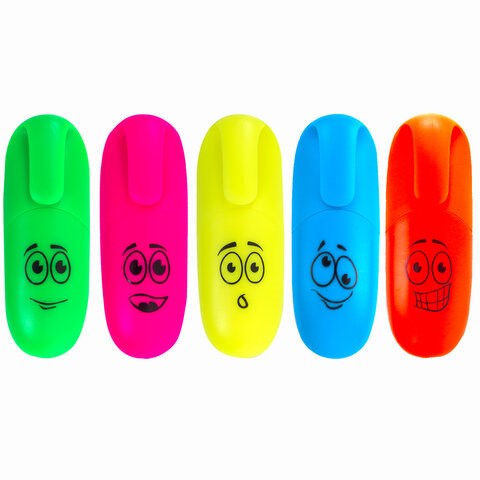 Текстовыделитель ЮНЛАНДИЯ "НЕОНЧИКИ", мини, АССОРТИ В ПЛАСТИКОВОЙ БАНКЕ, линия 1-5 мм, 151766 151766