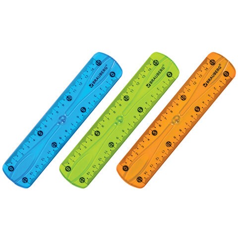 Линейка 15 см гибкая BRAUBERG "FLEX", пластиковая, ассорти, европодвес, 210673 210673