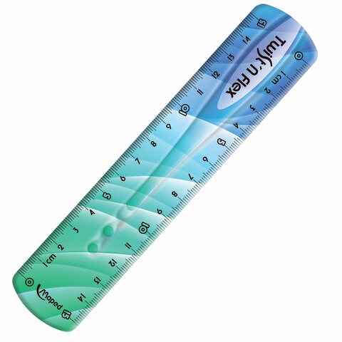 Линейка пластик 15 см, гибкая, MAPED (Франция) "Twist'n Flex Patterns", ассорти, 279115 273977